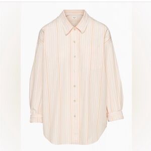 Wilfred Aritzia Relaxed Shirt Womens XS Button Down Stripes Cotton Pocket Collar